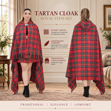 Women Tartan Cloak - Royal Stewart