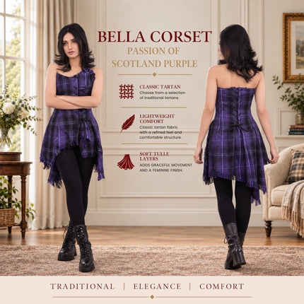 Bella Tartan Corset (Passion Of Scotland Purple)