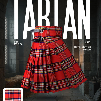 Acrylic Kilt | 16oz  Royal Stewart Tartan Kilt | Big & Tall