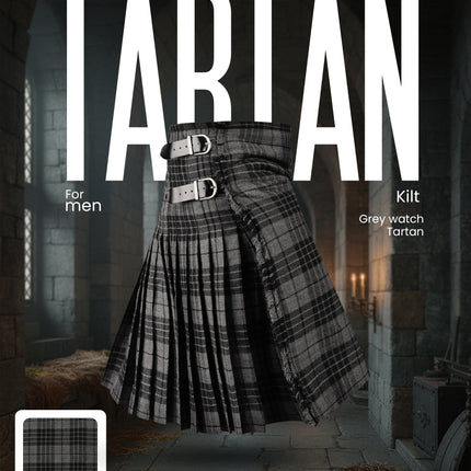 Acrylic Kilt | 16oz Gray Watch Tartan Kilt | Big & Tall