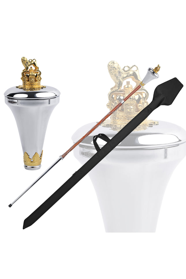 Scottish Drum Major Ceremonial Mace| Royal Flat Head