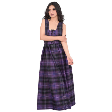 Women's Scottish Highland Dress - Long Tartan Dress | Passion of Scotland Purple