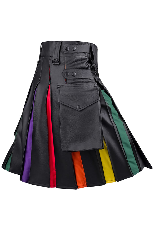 Blackstone Pride Utility Kilt | Unisex PU Leather