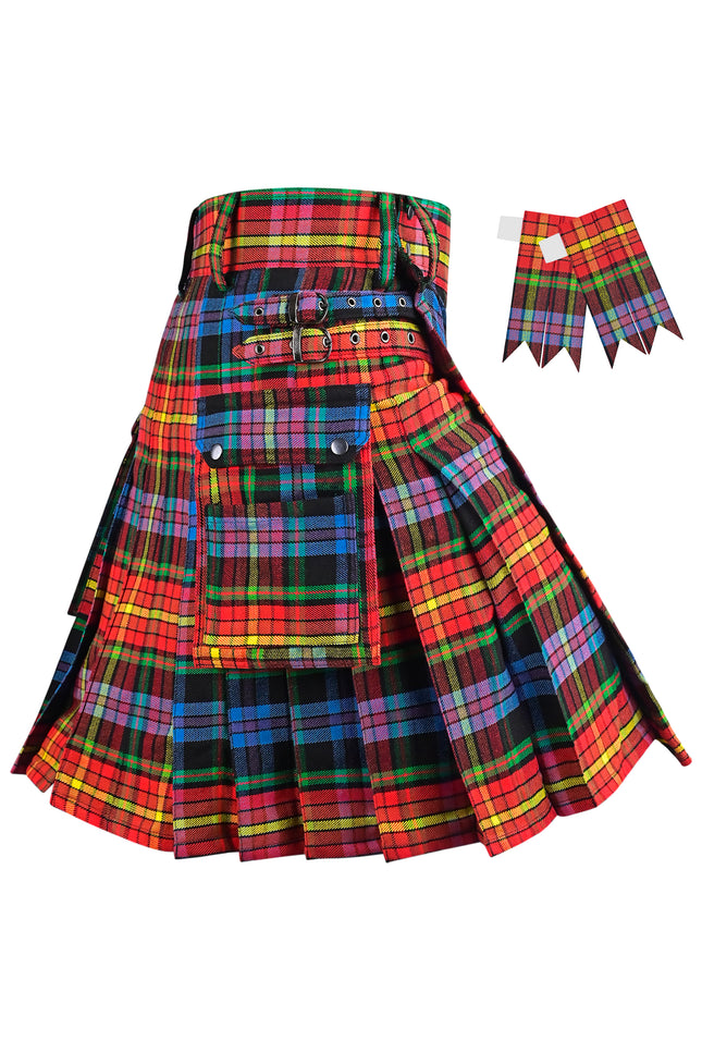 Valor Pride Utility Kilt | 16oz Acrylic Wool LGBT Tartan Kilt