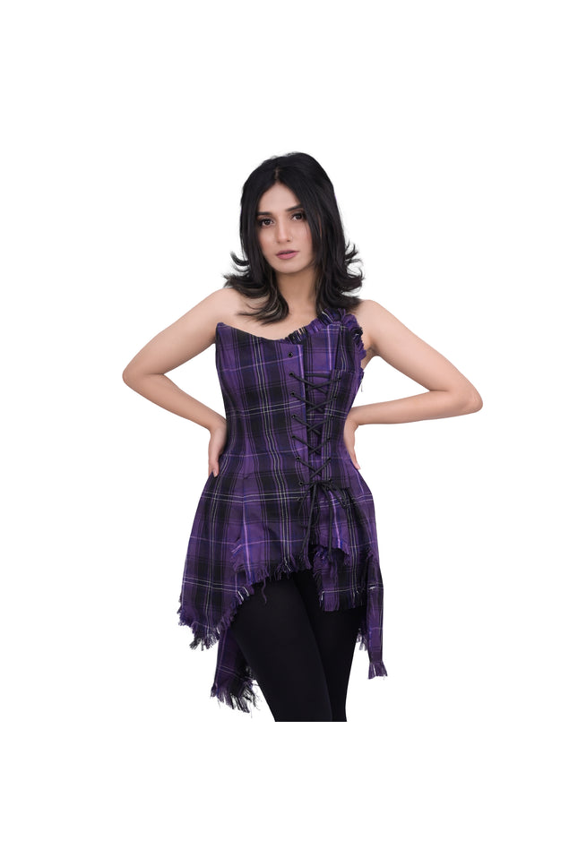 Bella Tartan Corset (Passion Of Scotland Purple)