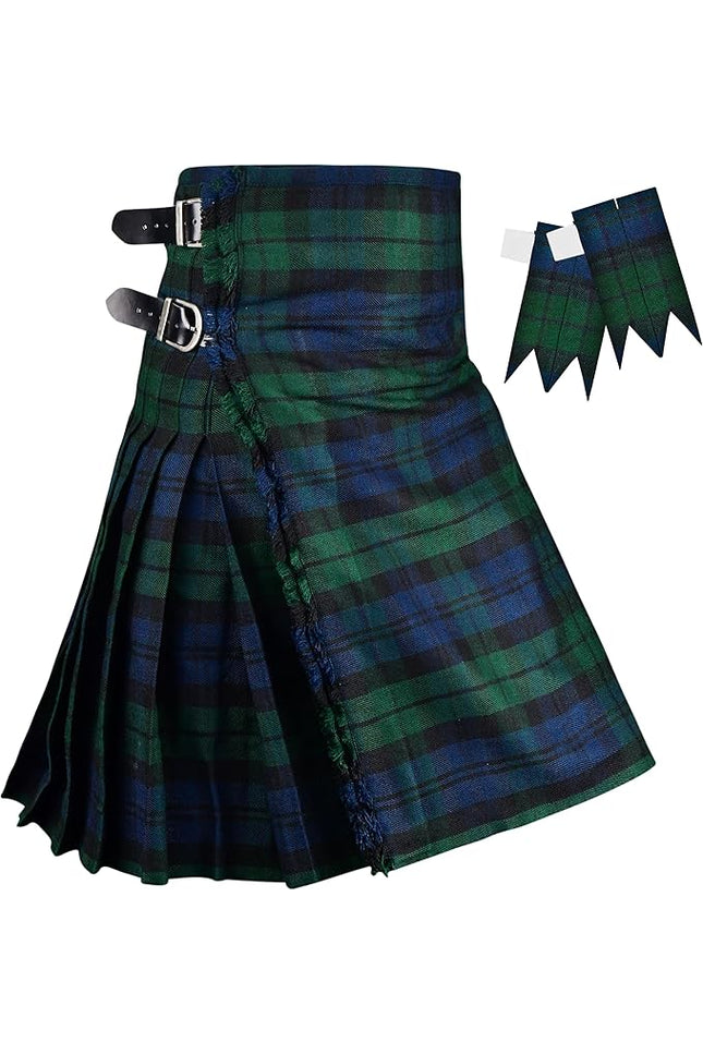 Kilt for Men I Black Watch Tartan Kilt Polyviscose 8 Yard Traditional Men Kilt
