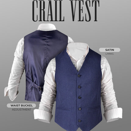 Blue Crail Jacket and Vest  -  Italian Tweed Wool | Scottish Formalwear