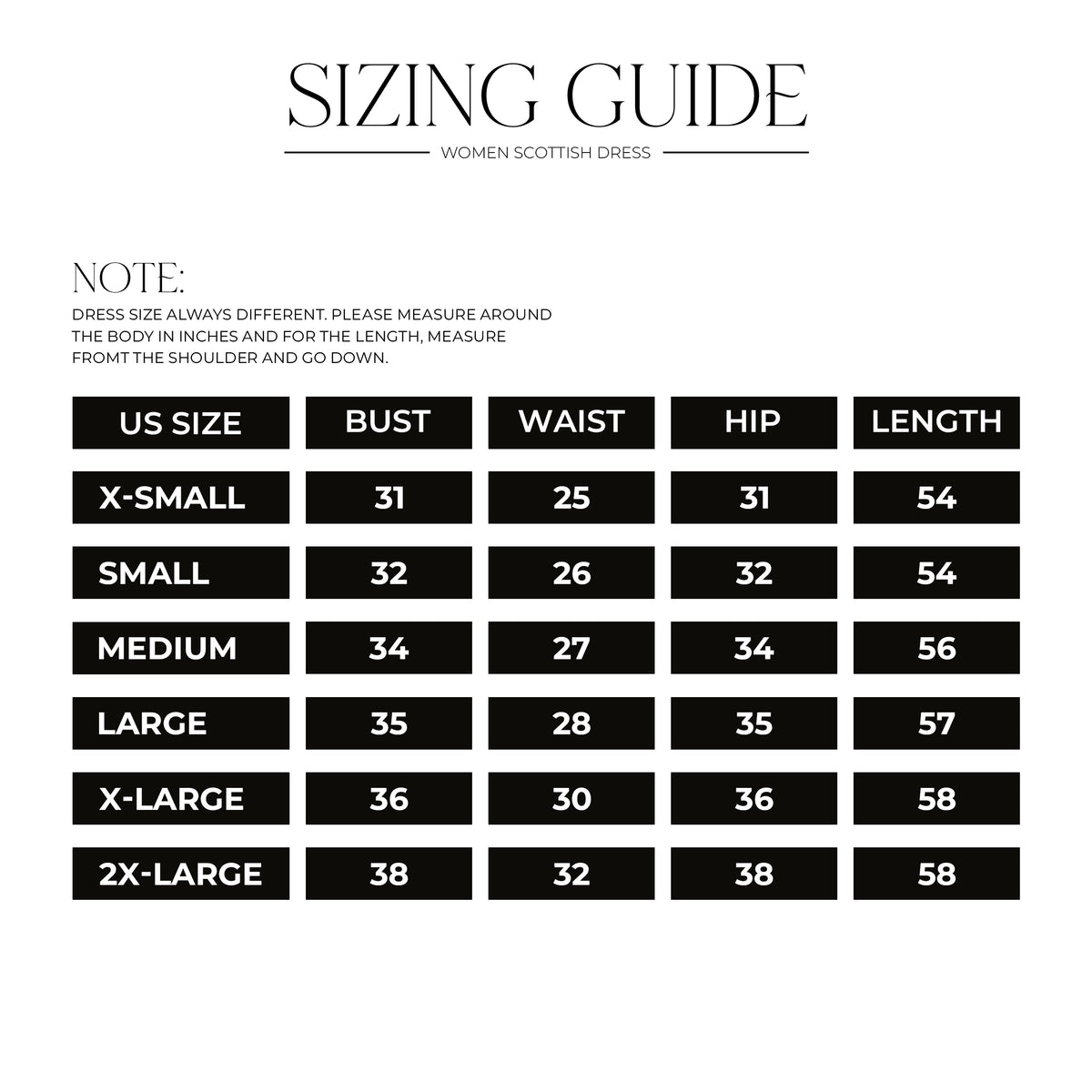 Size chart
