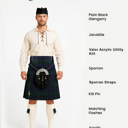 Valor Acrylic Kilt Package | Black Watch