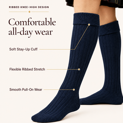 Comfortable Wool Blend Blue Kilt Hose | High-Quality Kilt Socks