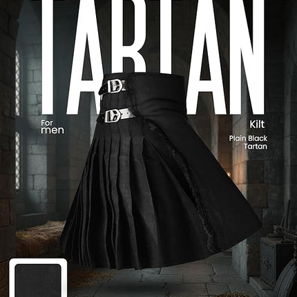Acrylic Kilt | 16oz Plain Black Tartan Kilt | Big & Tall