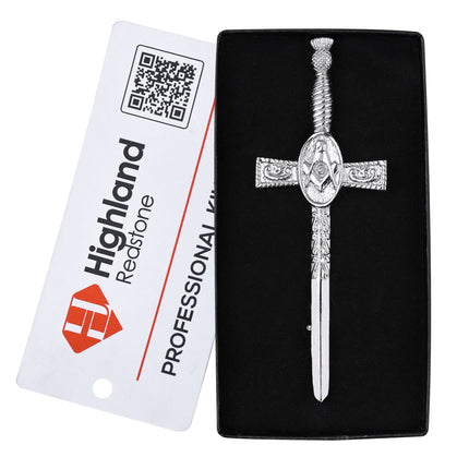 Scottish Kilt Pin for men | Masonic Thistle Chrome
