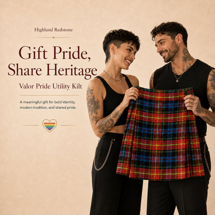 Valor Pride Utility Kilt | 16oz Acrylic Wool LGBT Tartan Kilt