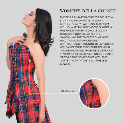 Bella Tartan Corset (Macpherson Red)