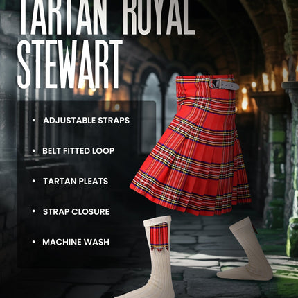 Acrylic Kilt | 16oz  Royal Stewart Tartan Kilt | Big & Tall