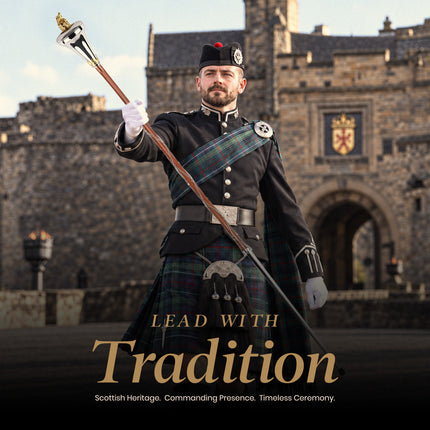 Scottish Drum Major Ceremonial Mace| Royal Flat Head