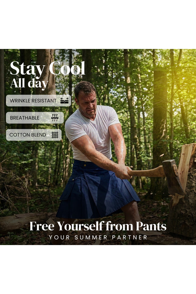 Phantom Modern Utility Kilt - Blue | Big & Tall