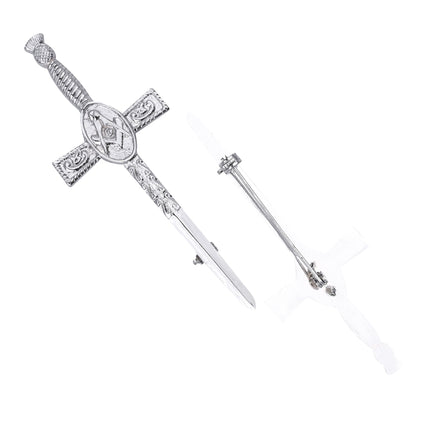 Scottish Kilt Pin for men | Masonic Thistle Chrome