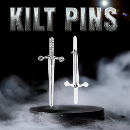 Scottish Kilt Pin for men | Bruce Sword Chrome