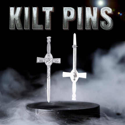 Scottish Kilt Pin for men | Masonic Thistle Chrome