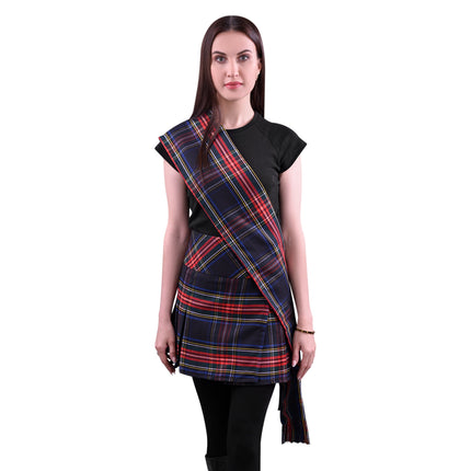 Women's Sash | Black Stewart Tartan