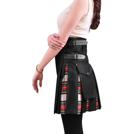 Women's Hybrid Utility Kilt | Dress Stewart Tartan | Big & Tall